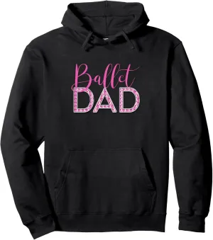 Ballet Dad Pink Faux Diamond Chrome Luxe Typography Pullover Hoodie
