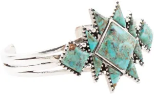 Barse Jewelry Sharp Blue Turquoise and Sterling Silver Cuff Bracelet
