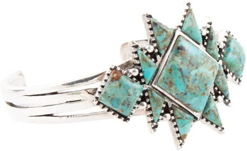 Barse Jewelry Sharp Blue Turquoise and Sterling Silver Cuff Bracelet