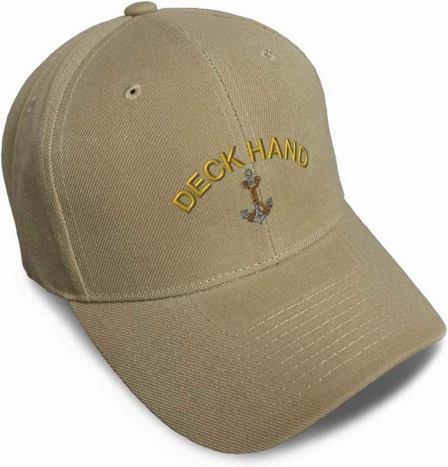 Baseball Caps for Men & Women Embroidered Deck Hand Anchor Boat Gold Embroidery Ladies & Men Baseball Hats