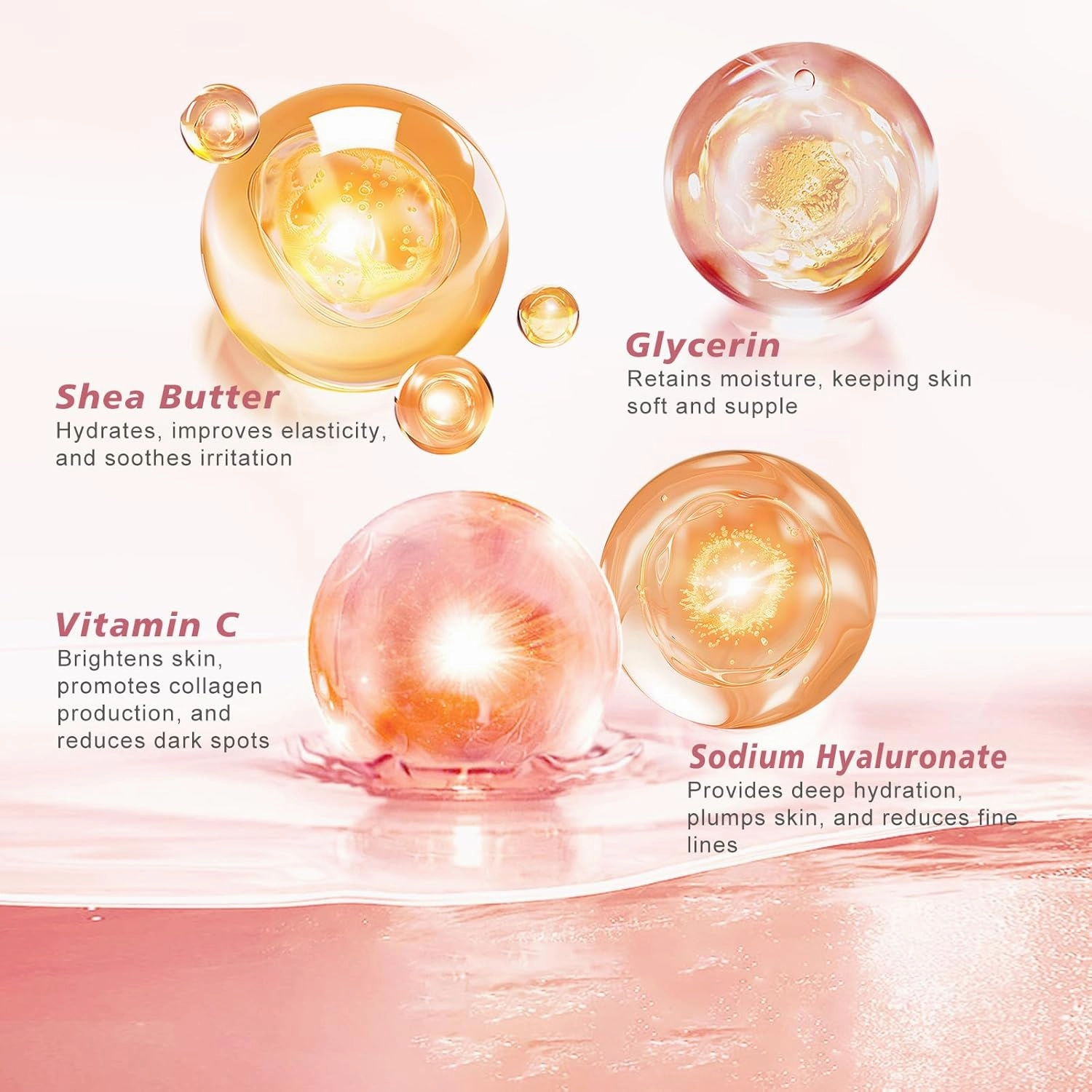 Be Glossy Body Serum for Wrinkles, Hyaluronic Acid, Vitamin E,Skin Tightening、Hydration Anti-Aging、Firming Serum 100ML/3.38 Fl Oz-0501