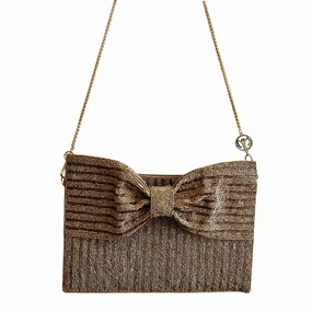 Beaded Bow Bag - Gold