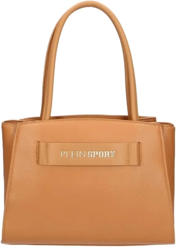 Beige Polyurethane Shoulder Bag