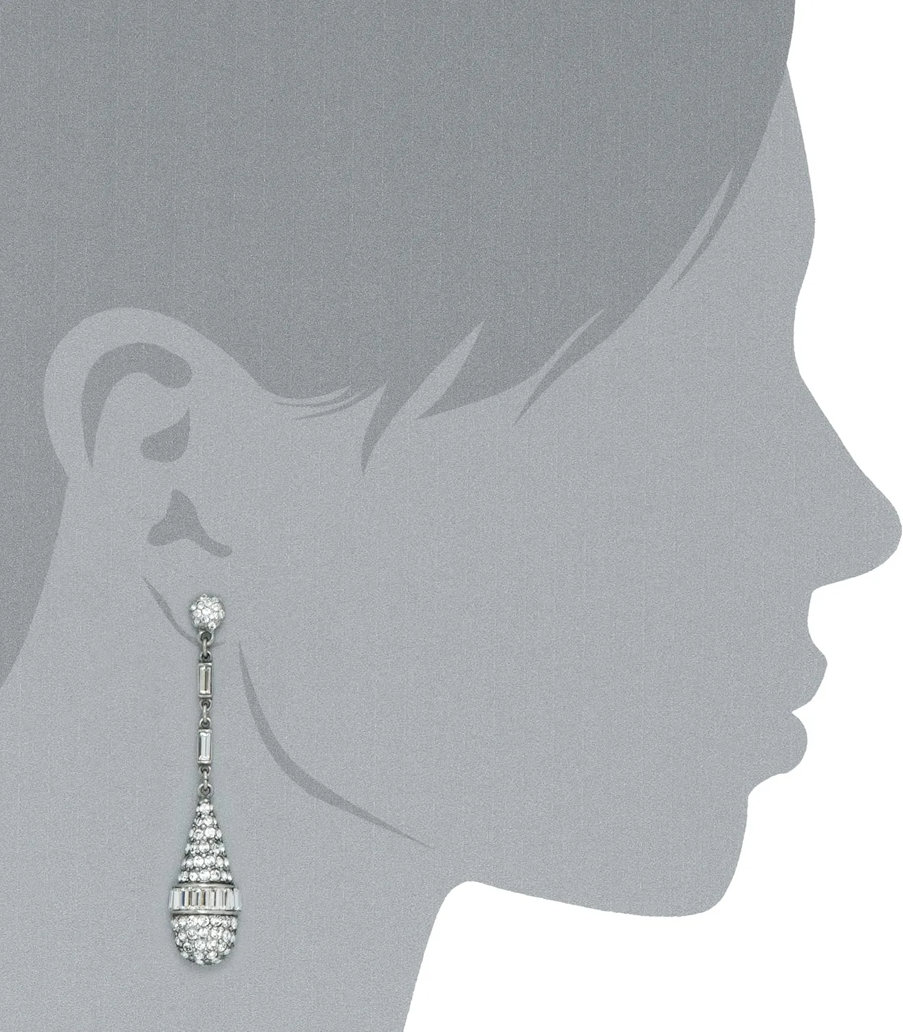 Ben-Amun Jewelry Clear Crystal Drop Earrings