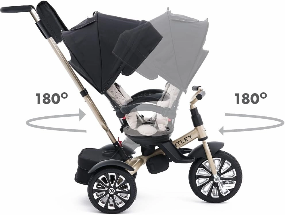 Bentley Trike - All Terrain Toddler Bike 6-in-1, Mulliner Gold Limited Edition, Officially Licensed and Designed by Bentley Motors UK; Baby to Big Kid Tricycle (6m-5y )