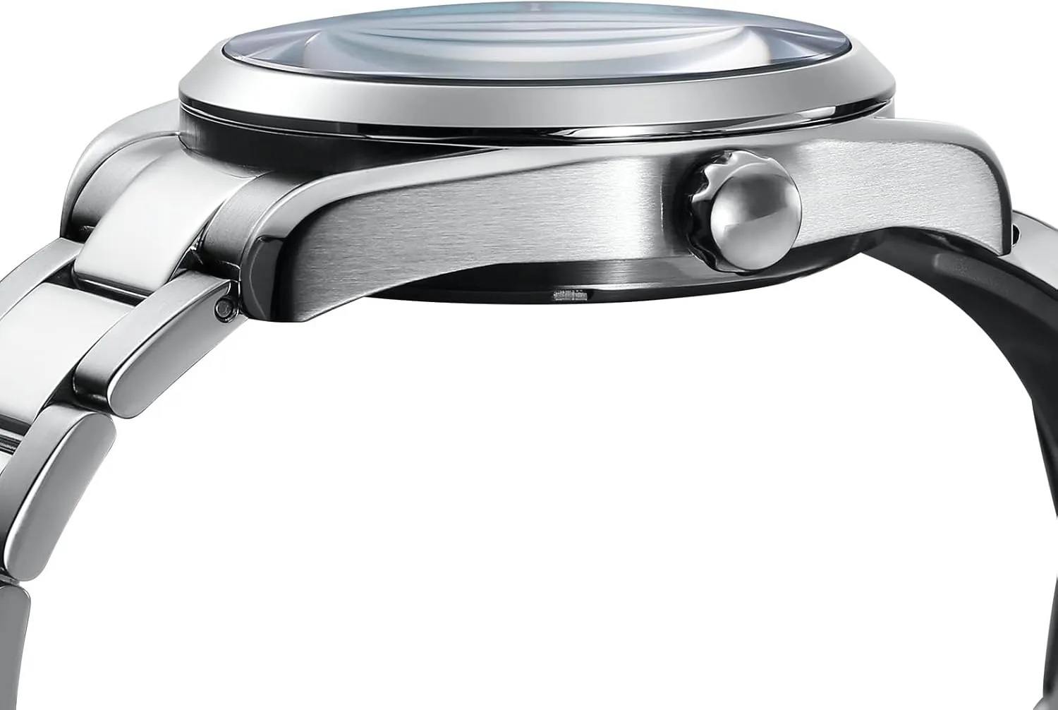 BERNY Automatic Watch for Men Fashion 200M Waterproof Men's Wristwatch Silver Analog Mechanical Watch Full Stainless Steel AR Coated Sapphire Crystal Screw-in Crown Sun-ray Dial Birthday Present