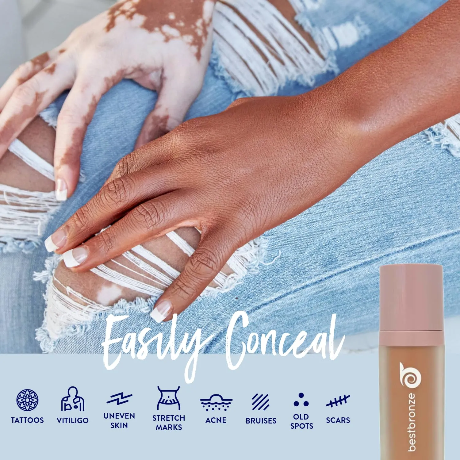 Best Bronze Bombshell Body Makeup - Tattoo Cover Up Makeup & Body Foundation Waterproof - Tattoo Concealer Waterproof for Scars, Varicose Veins Cover Up & Leg Foundation (NW25 Rosy Beige)
