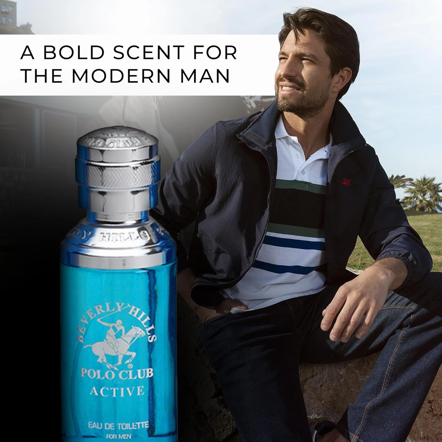Beverly Hills Polo Club ACTIVE - Cologne for Men with Notes of Citrus - Fresh & Sporty Fragrance Scent - Eau De Toilette Spray 3.40fl.oz / 100ml