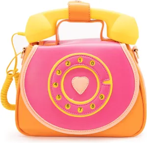 Bewaltz Novelty Handbag, Fun Shape Tween Style - Crossbody (Ring Ring Phone - Fruity Fresh Pink)