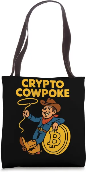 Bitcoin Cowboy Life Digital Gold Rush Western Crypto Tote Bag