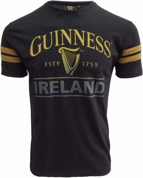 Black Deep Tan Tape Tee-Shirt (Black/Deep Tan, Large)