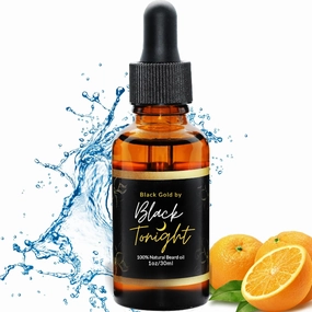 Black Gold Beard Oil - All Natural - Hair & Beard Growth Oil for Men - Organic Hair and Skincare Serum - Softens, Conditions, Shines and Protects - Citrus Scent - Black Gold