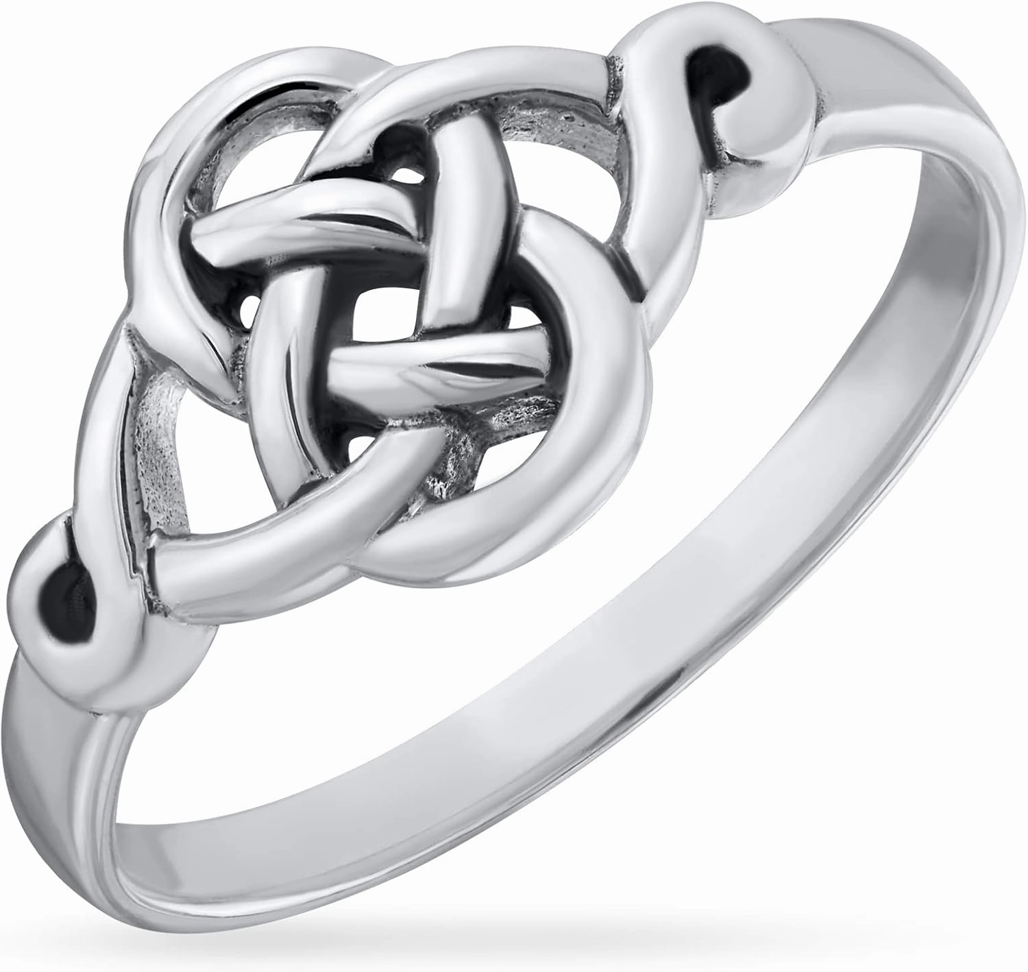Bling Jewelry Personalize Best Friends Irish Celtic Love Knots Infinity Promise Ring Band For Women Teen Oxidized .925 Sterling Silver Customizable