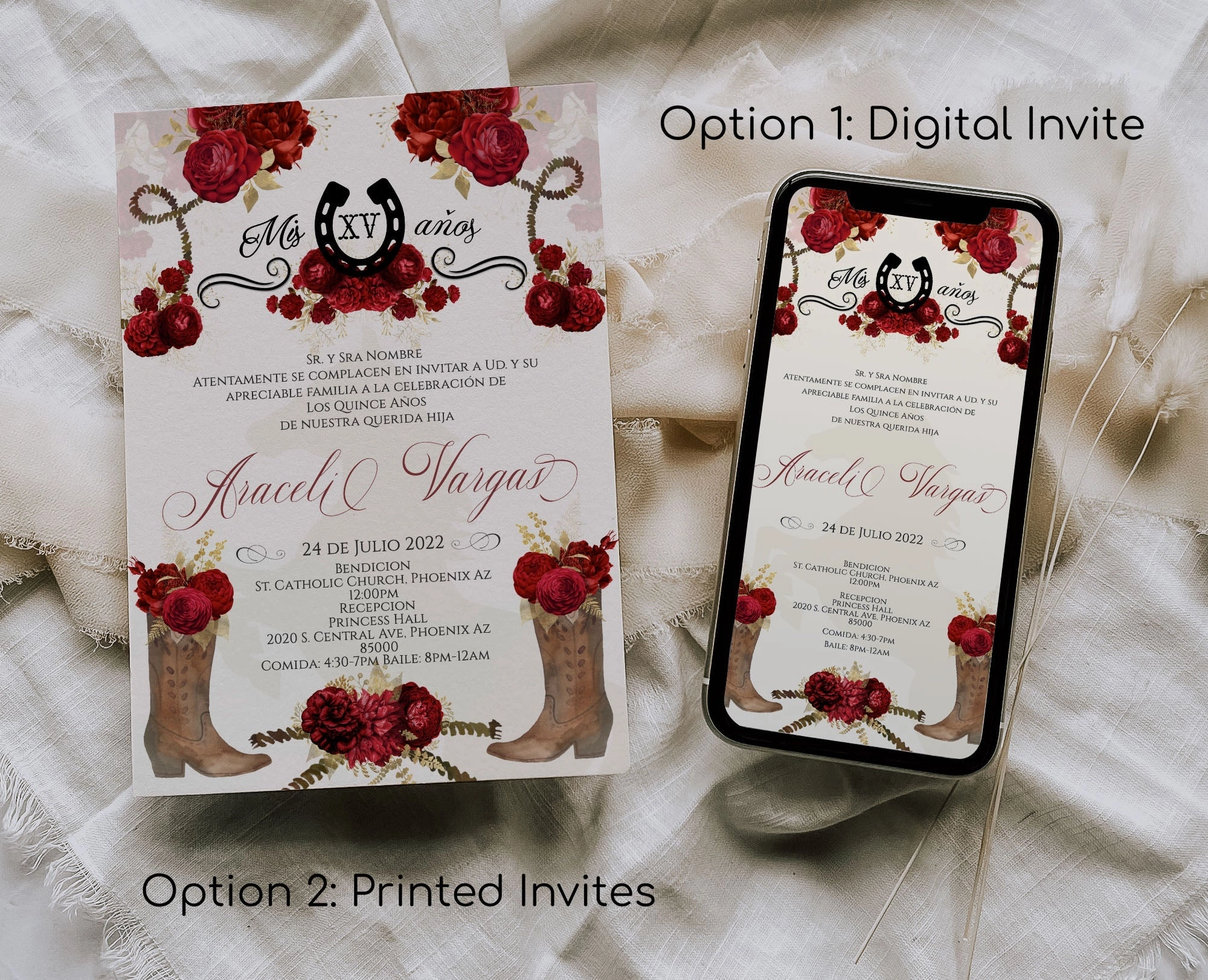 Blush Butterfly Quinceanera Invitation Style: Amelia v.2