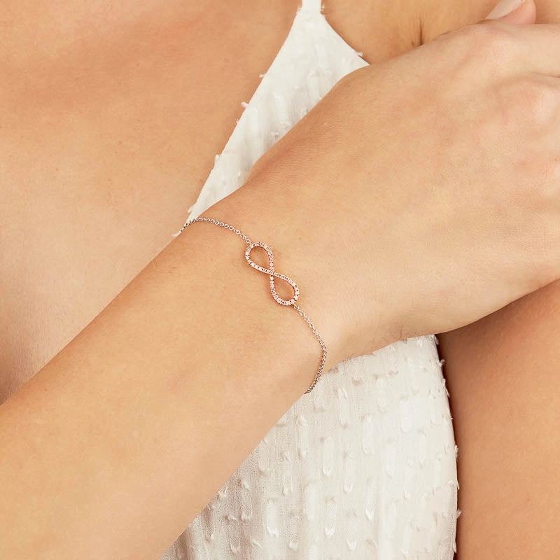 Blush Infinite Love Bracelet with pink diamonds from the Argyle mine and White Diamonds