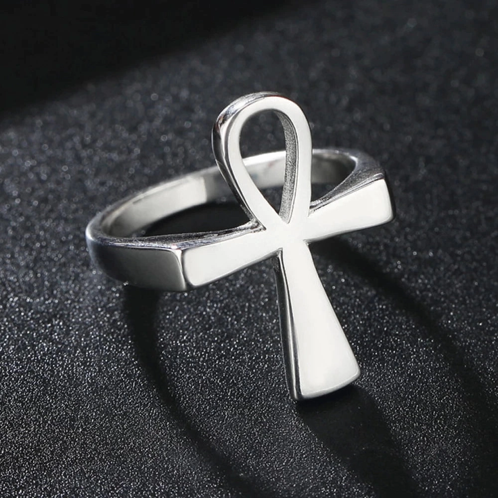 Bold Gold Ankh Ring