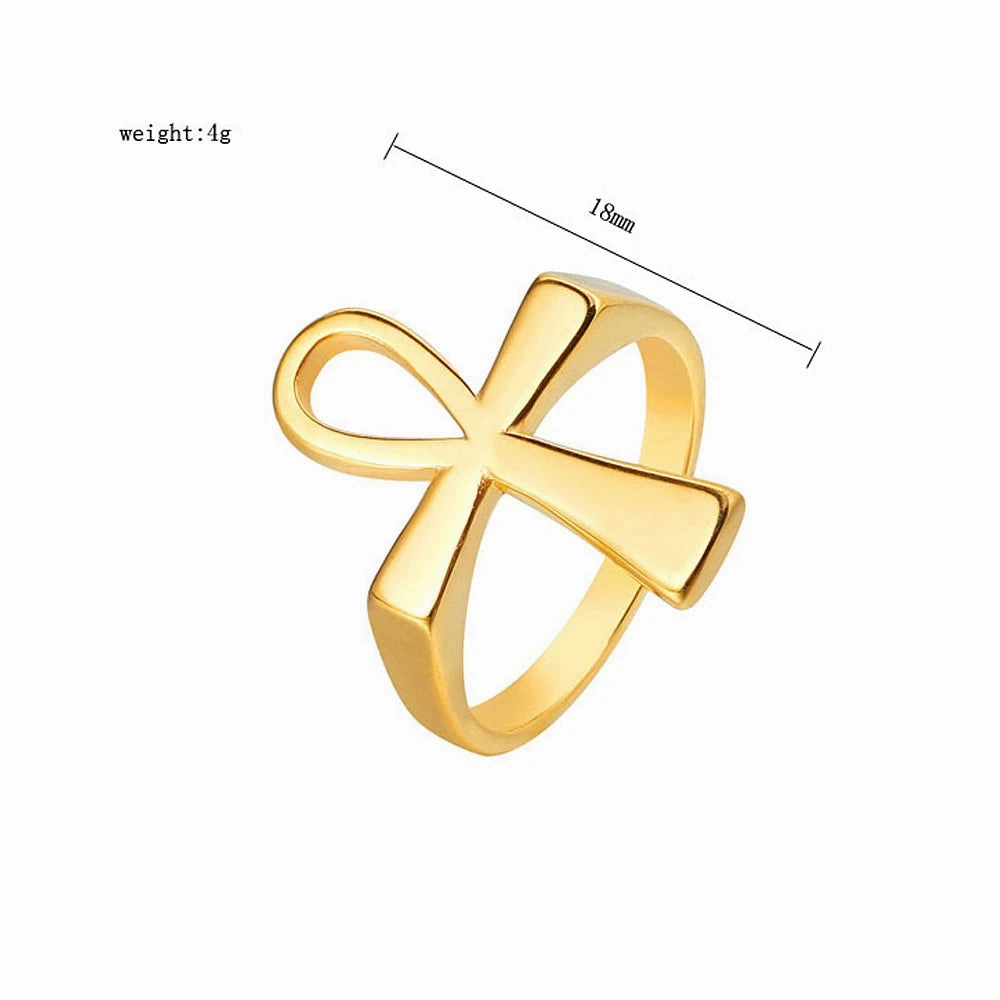 Bold Gold Ankh Ring