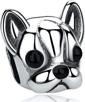BOLENVI Boston Terrier Bulldog Dog Head 925 Sterling Silver Charm Bead For Pandora & Similar Charm Bracelets or Necklaces