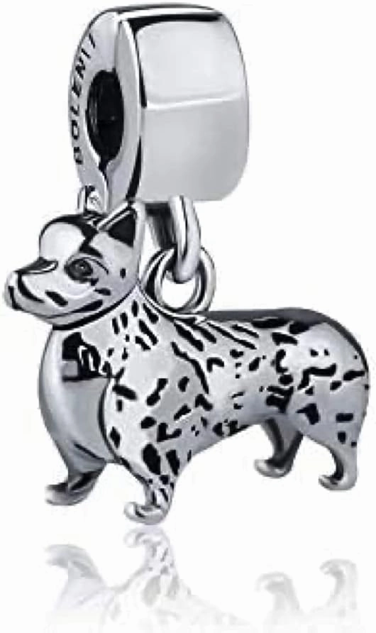 BOLENVI Pembroke Welsh Corgi Dog 925 Sterling Silver Dangle Pendant X Charm Bead For Pandora & Similar Charm Bracelets or Necklaces
