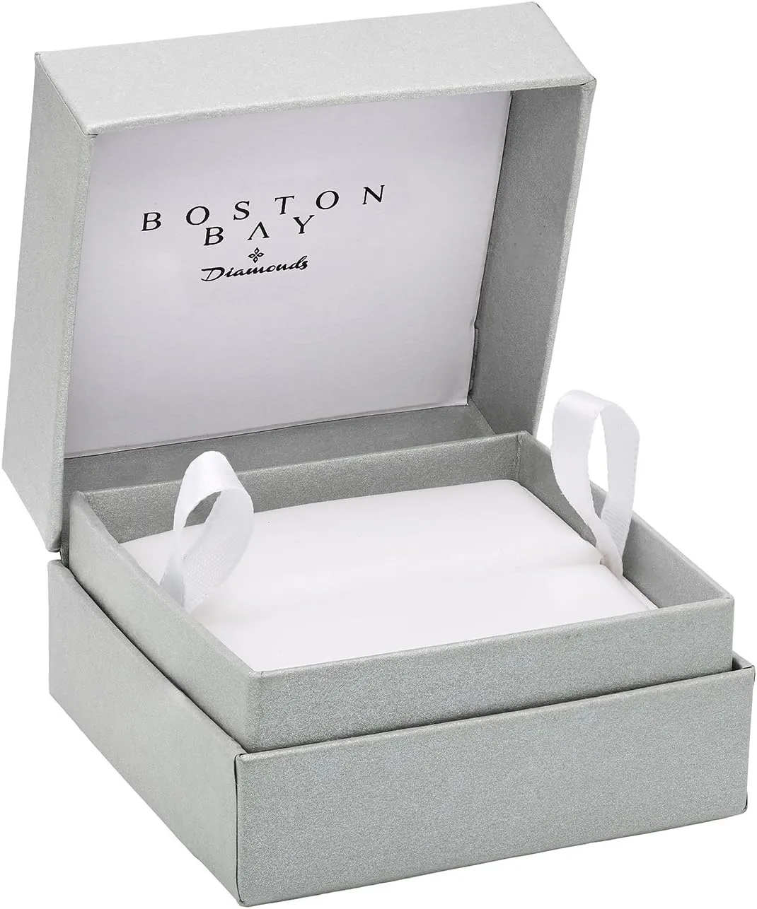 Boston Bay Diamonds Diamond Signet Ring in 14K Yellow Gold or Rhodium Plated Sterling Silver, Choice of Style