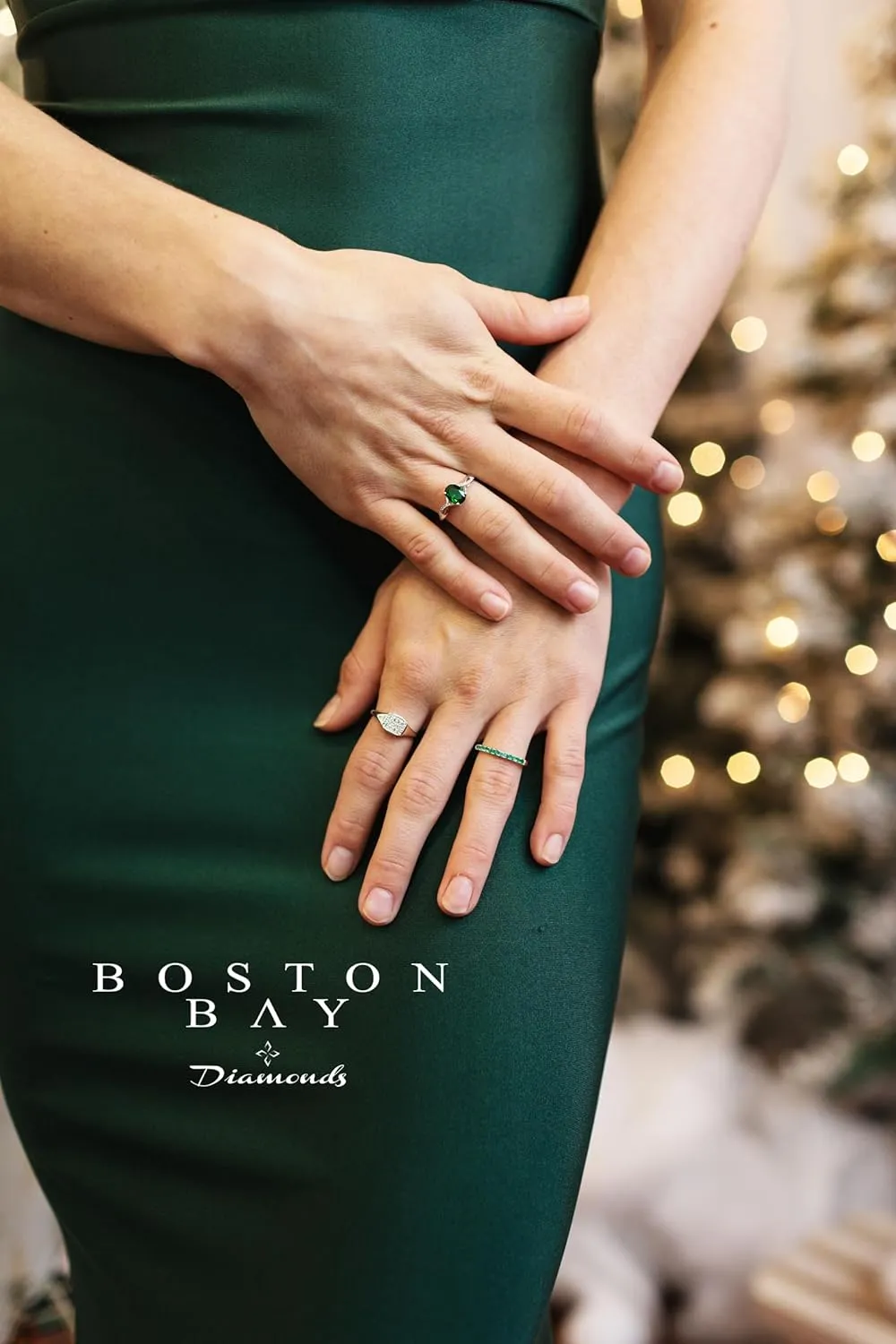 Boston Bay Diamonds Diamond Signet Ring in 14K Yellow Gold or Rhodium Plated Sterling Silver, Choice of Style