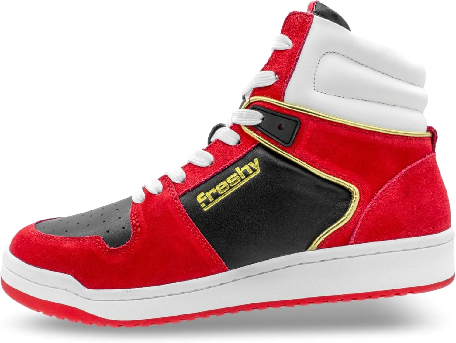 Bounce, High Top Sneakers for Women and Men. Memory Foam Insole, Retro Inspired Basketball Shoes. 80s Fashion Trainers