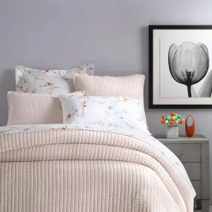 Boyfriend Soft Pink Matelasse Coverlet, Queen Size, Pink Solid Pattern