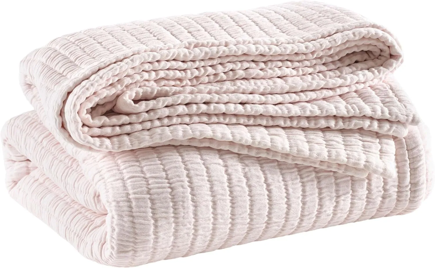 Boyfriend Soft Pink Matelasse Coverlet, Queen Size, Pink Solid Pattern