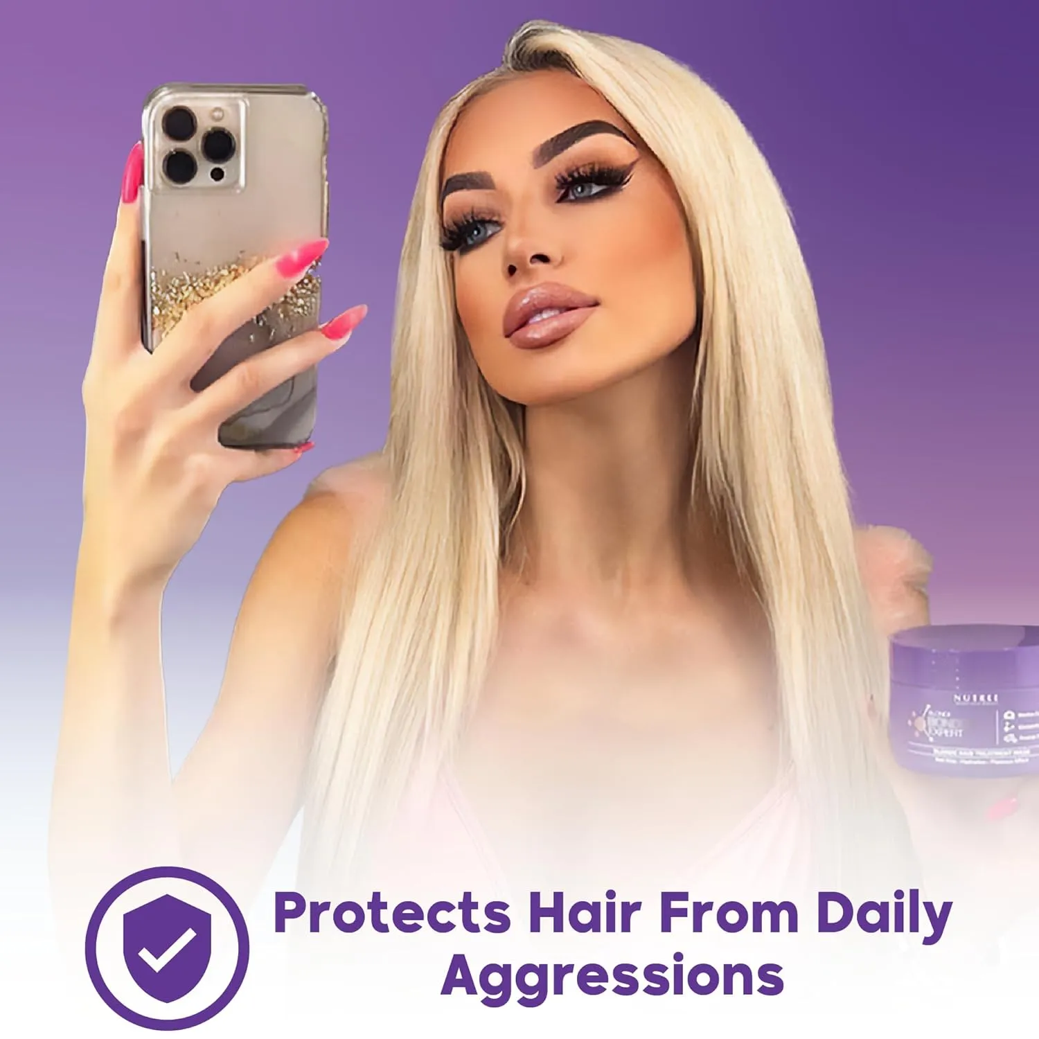 Brazilian Blonde Hair Mask for Damaged Hair BONDOX 8.8 oz– Deep Conditioning & Repair Treatment – Keratin – Frizz Control & Hydration – Thermal Activated & Formaldehyde Free – Long-Lasting Results