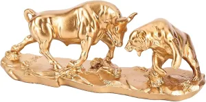 Bull and Bear Statue，Wall Street Bull Statue，Charging Bull Statue Stock Market Decor，Bull Figurine Finance Office Decor Financial Advisors Stock Market Gifts Forex Day Trading Accessories