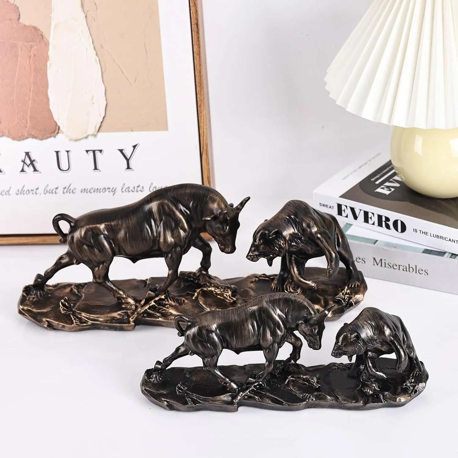Bull Statue - Wall Street Charging Bull Decor for Finance Office, Stock Market Gifts & Forex Accessories