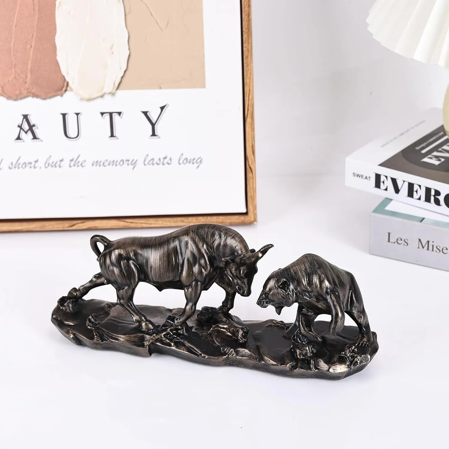 Bull Statue - Wall Street Charging Bull Decor for Finance Office, Stock Market Gifts & Forex Accessories