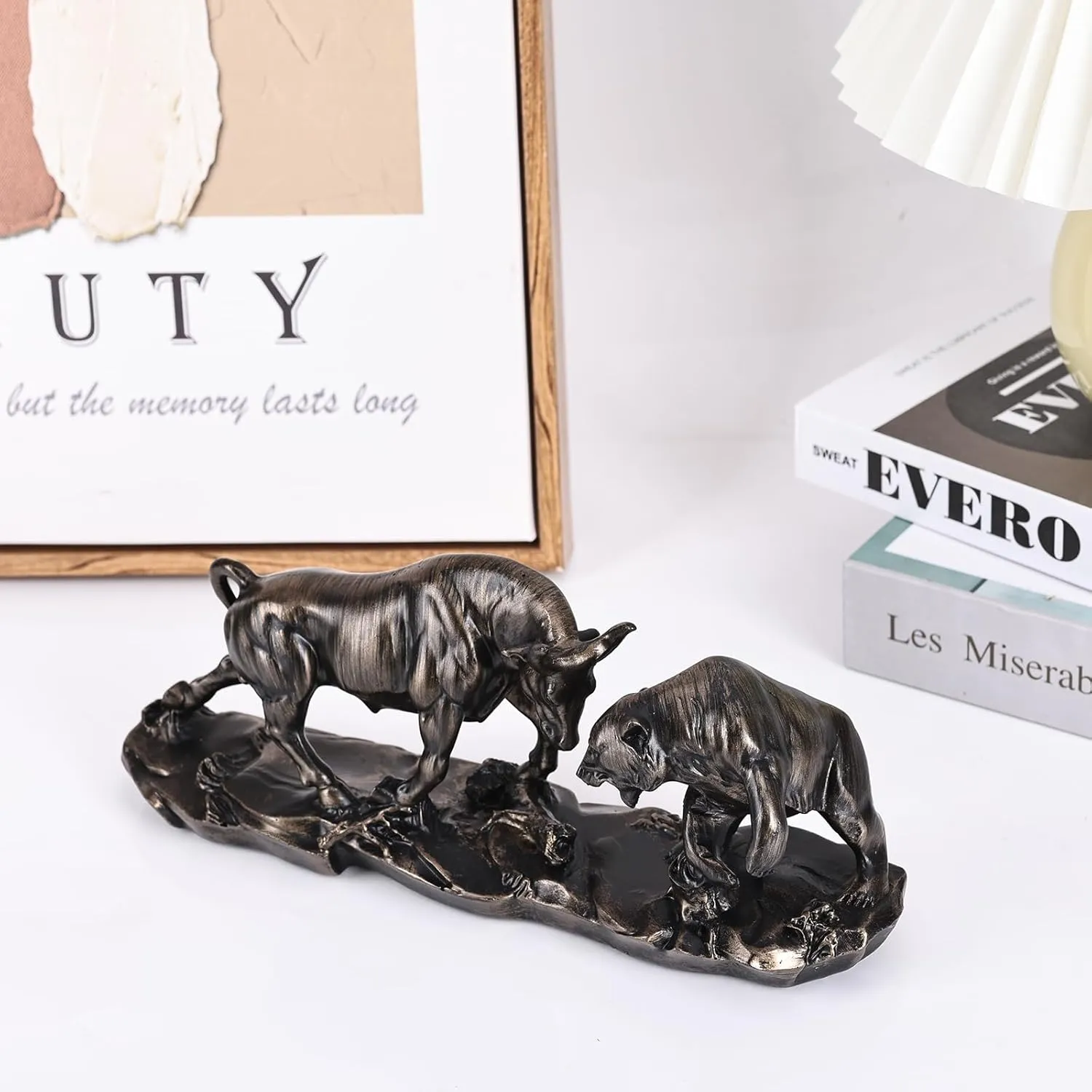 Bull Statue - Wall Street Charging Bull Decor for Finance Office, Stock Market Gifts & Forex Accessories