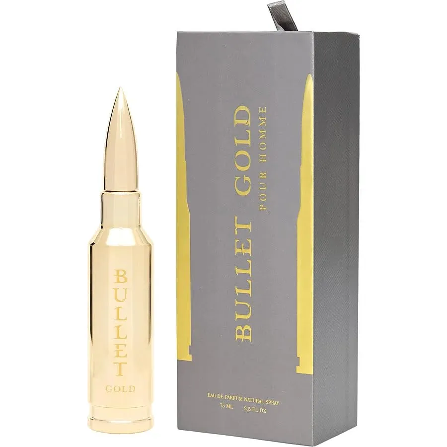 Bullet Gold Men 2.5 FL OZ Long Lasting Cologne Spray – Bold Warm Spicy Woody Fragrance with Amber, Musk & Sandalwood – Masculine Scent for Daily & Evening Wear – Premium Men’s Perfume Bottle