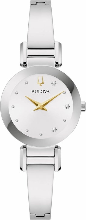 Bulova Marc Anthony Ladies Modern Diamond Stainless Steel Bangle Bracelet Watch