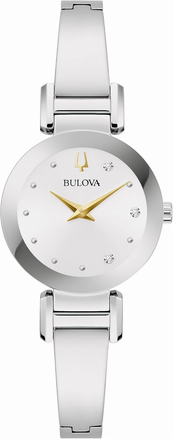 Bulova Marc Anthony Ladies Modern Diamond Stainless Steel Bangle Bracelet Watch
