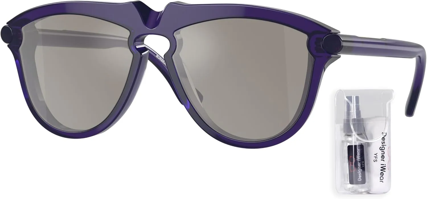BURBERRY BE4417U Aviator Sunglasses for Men   BUNDLE With Deisgner iWear Complimentary Eyewear Kit
