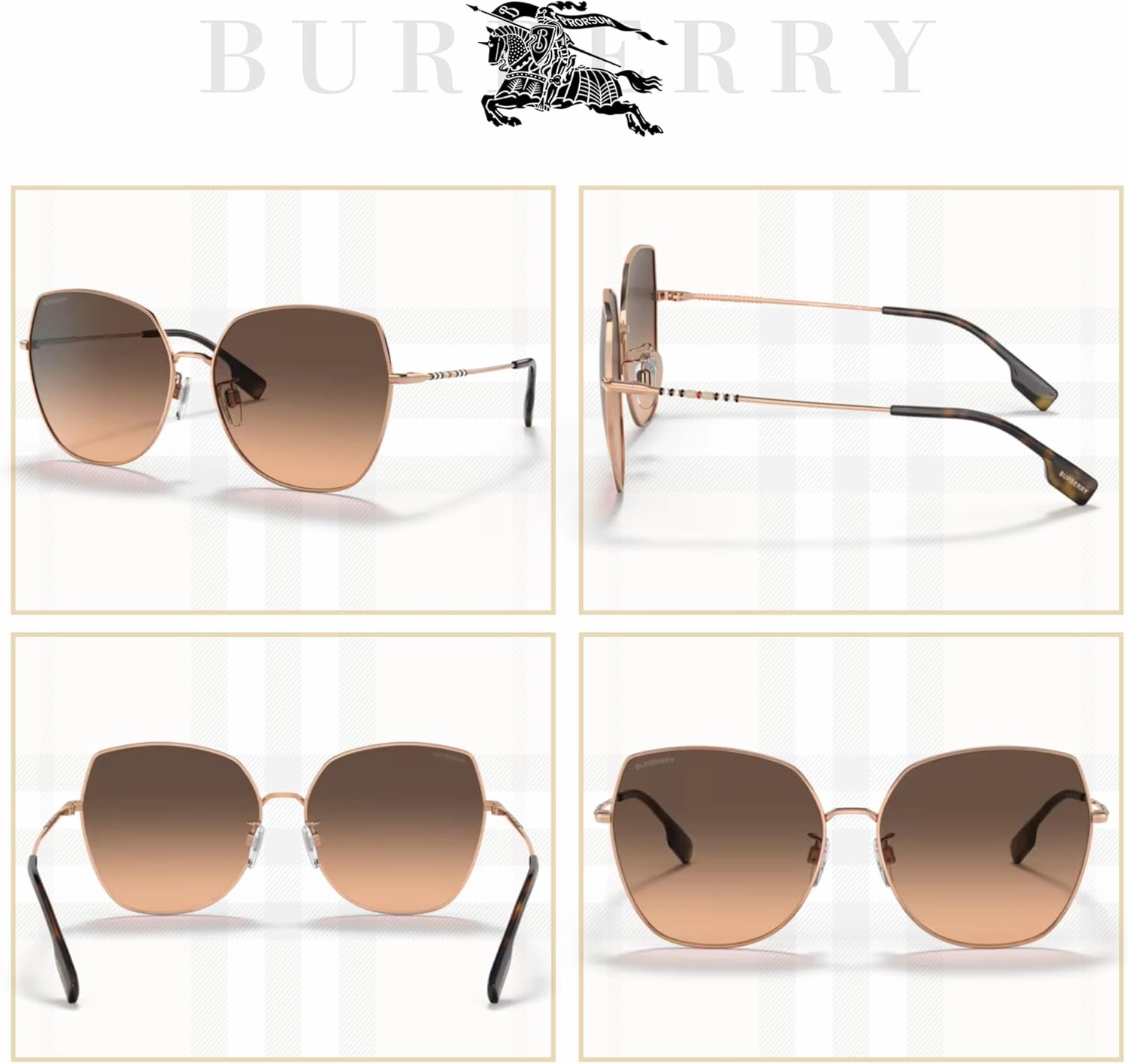 BURBERRY BE3136D Square Sunglasses for Women   BUNDLE With Deisgner iWear Complimentary Eyewear Kit