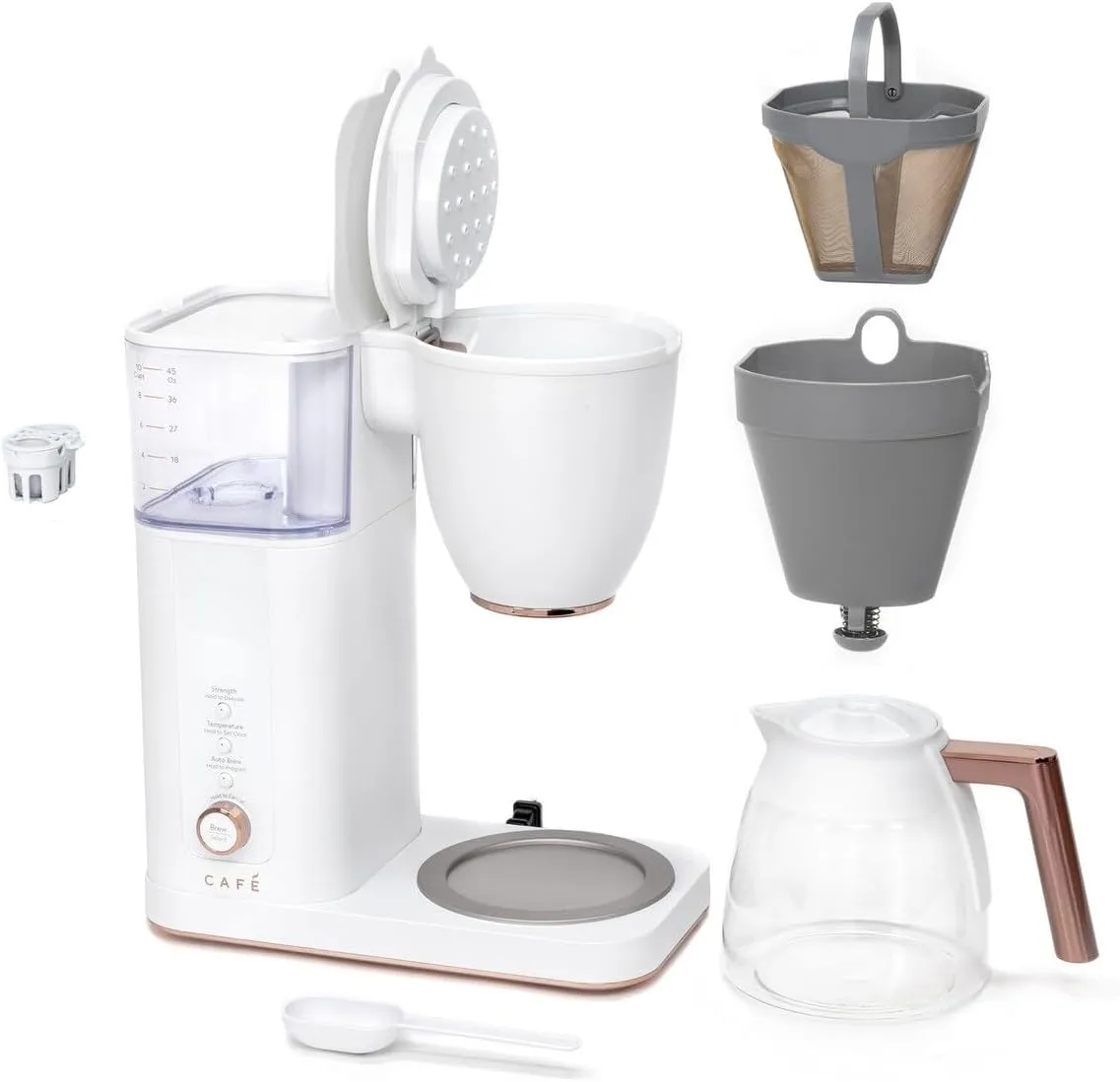 Café Specialty Drip Coffee Maker | 10-Cup Glass Carafe | WiFi Enabled Voice-to-Brew Technology | Smart Home Kitchen Essentials | SCA Certified, Barista-Quality Brew | Matte White