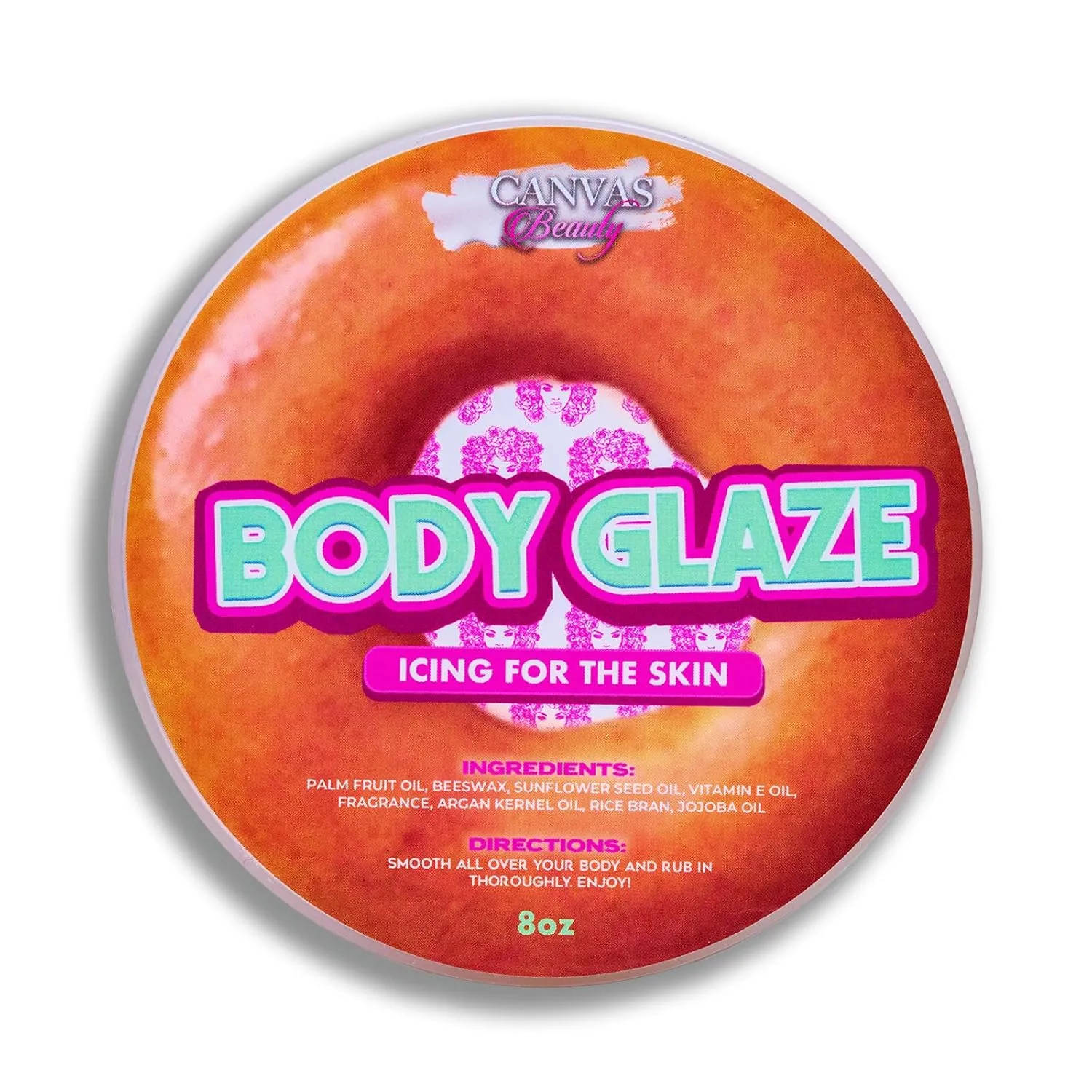 Canvas Beauty Body Glaze, Glazed Donut – Warm, Indulgent   Gourmand, Moisturizing Non-Greasy Body Butter for Women With Beeswax, Jojoba Oil, and Rice Bran for Soft and Glossy Skin