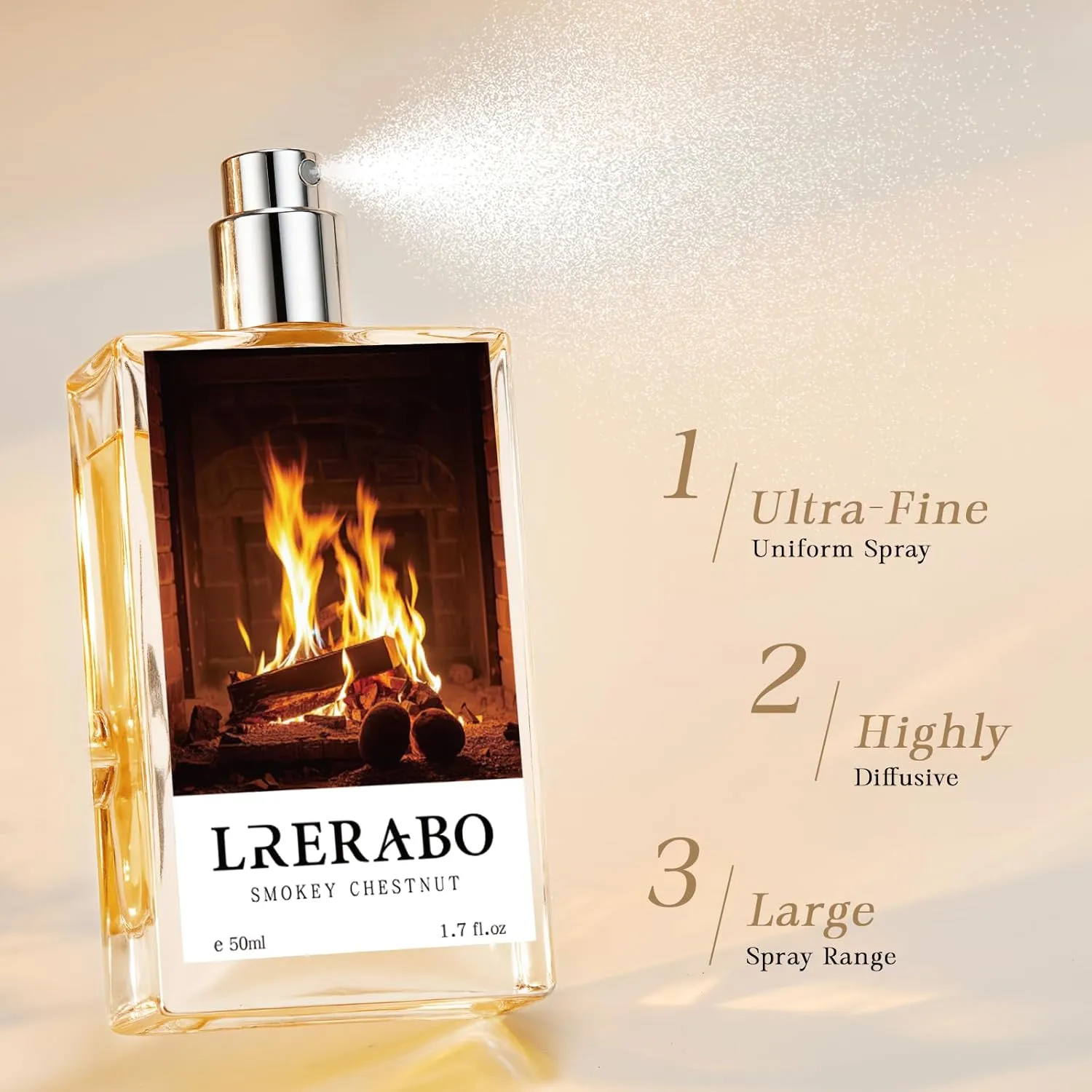 Caramel Chestnut Eau De Parfum Inspired by Replica M.M.'s The Fireplace, Long Lasting Perfume For Women & Men, Paraben Free, Vegan, Unisex Vanilla Perfume Spray - 1.7 Fl Oz (50ml)
