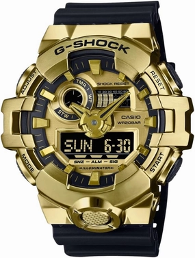 Casio G-Shock GM700G-9A | Gold Ion-Plated Bezel | Shock Resistant | 200M WR | Super Illuminator | Rugged Elegance