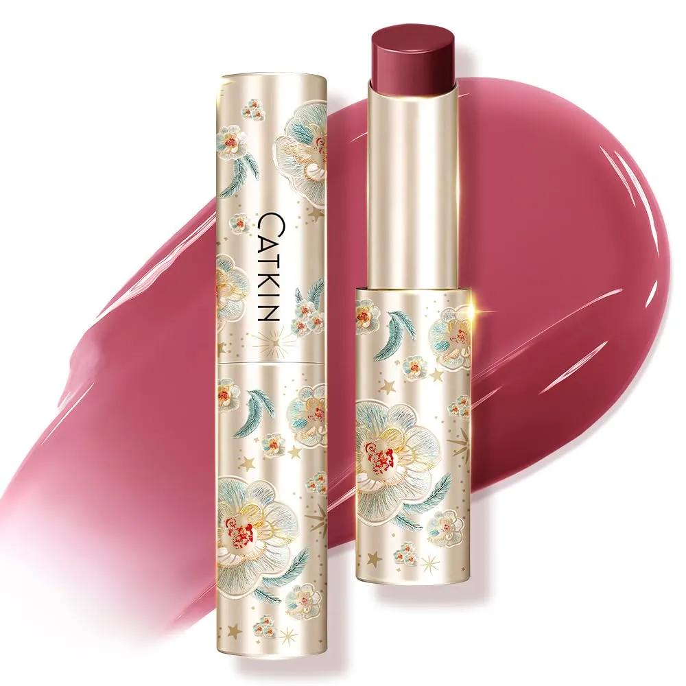 CATKIN Glossy Lip Balm Ultra Hydating Glow Lip Tinted Jelly Plump Melting Balm Shea Butter Repair Soothing For Dry Lips Dewy Finished 0.12 oz C02 TULIP