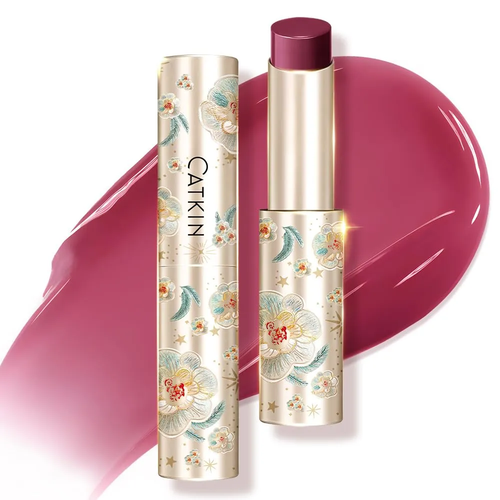CATKIN Glossy Lip Balm Ultra Hydating Glow Lip Tinted Jelly Plump Melting Balm Shea Butter Repair Soothing For Dry Lips Dewy Finished 0.12 oz C03 VIOLET