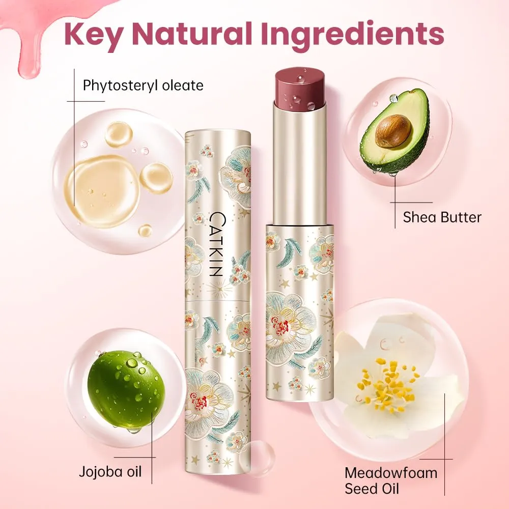 CATKIN Glossy Lip Balm Ultra Hydating Glow Lip Tinted Jelly Plump Melting Balm Shea Butter Repair Soothing For Dry Lips Dewy Finished 0.12 oz C03 VIOLET
