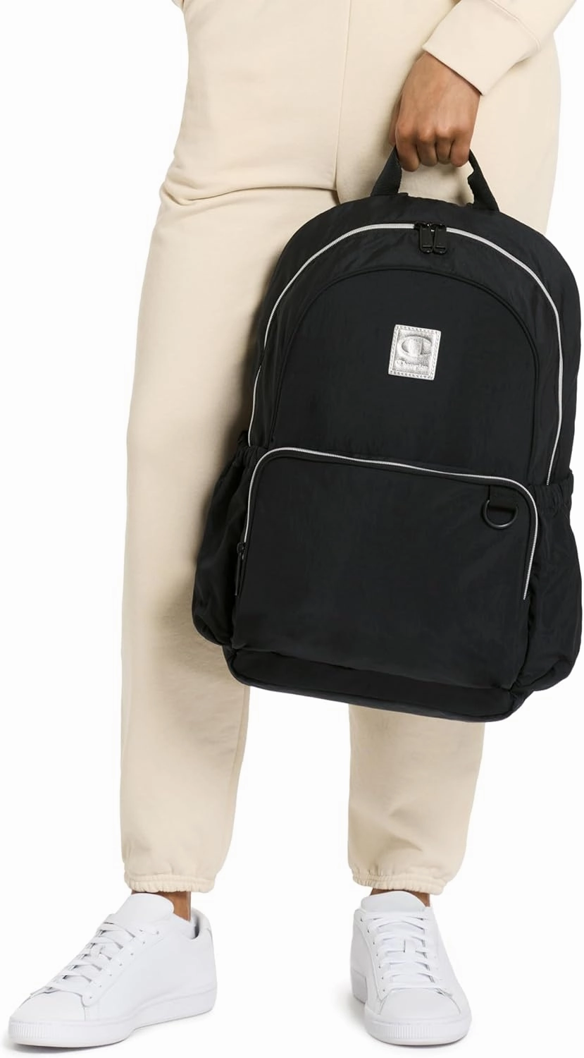 Champion Venice Nylon Backpack, Black/Silver, Medium