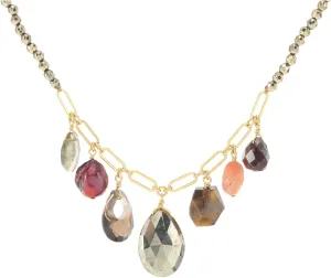 Chan Luu Stone Charm Necklace Pyrite Mix One Size