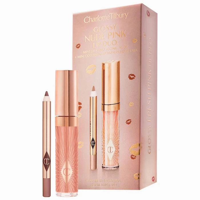 Charlotte Tilbury | Mini Glossy Pink Lip Gloss   Lip Liner Set
