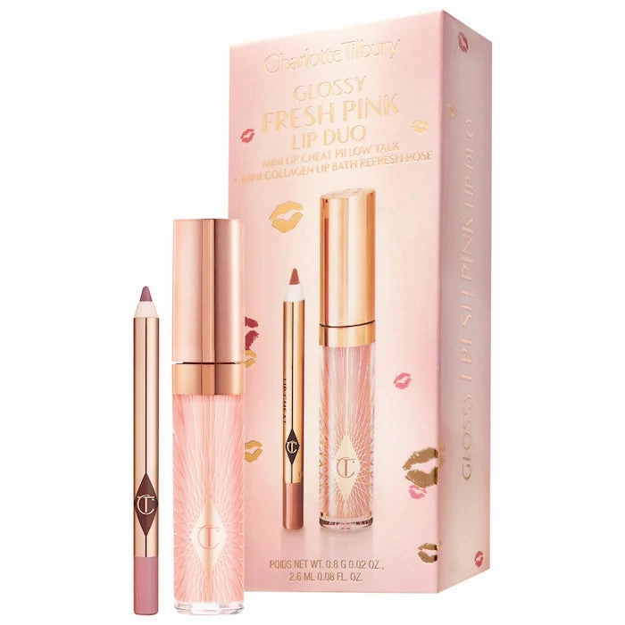 Charlotte Tilbury | Mini Glossy Pink Lip Gloss   Lip Liner Set