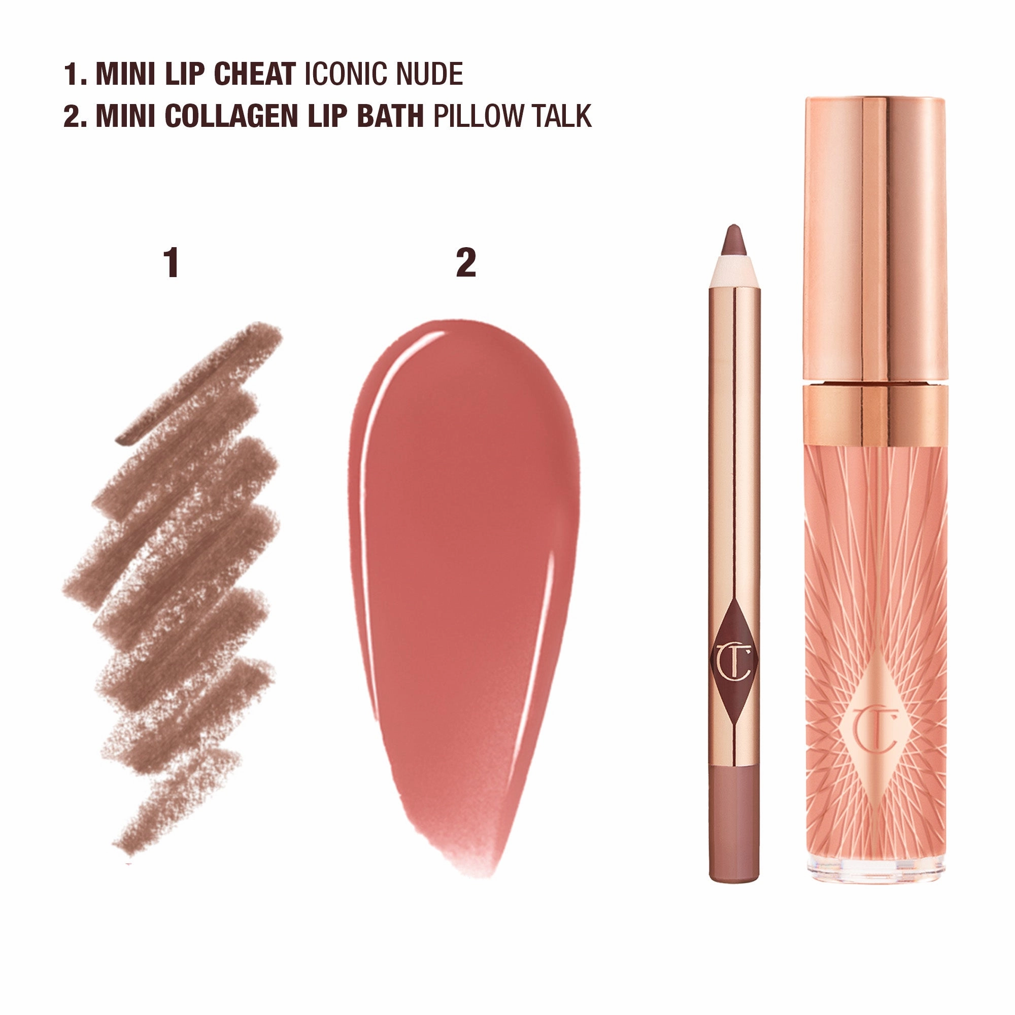 Charlotte Tilbury | Mini Glossy Pink Lip Gloss   Lip Liner Set